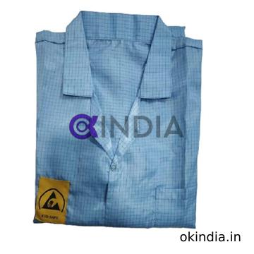 Anti Static Gown Esd Blue with 2 Side Pockets