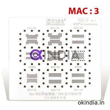 BGA STENCIL MAC3 BGA REBALLING FOR MACBOOK BGA108 BGA128 96 BGA132 BGA60 BGA178 BGA170 BGA180 MAC SSD NAND DDR CHIP IC MAC3 AMAOE